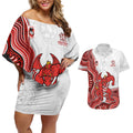 St. George Illawarra Dragons NAIDOC Week 2026 Couples Matching Off Shoulder Short Dress and Hawaiian Shirt First Nations of Australia Aboriginal Mascot Rugby