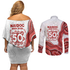 St. George Illawarra Dragons NAIDOC Week 2026 Couples Matching Off Shoulder Short Dress and Long Sleeve Button Shirt First Nations of Australia Aboriginal Mascot Rugby