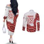 St. George Illawarra Dragons NAIDOC Week 2026 Couples Matching Off The Shoulder Long Sleeve Dress and Long Sleeve Button Shirt First Nations of Australia Aboriginal Mascot Rugby