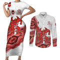 St. George Illawarra Dragons NAIDOC Week 2026 Couples Matching Short Sleeve Bodycon Dress and Long Sleeve Button Shirt First Nations of Australia Aboriginal Mascot Rugby