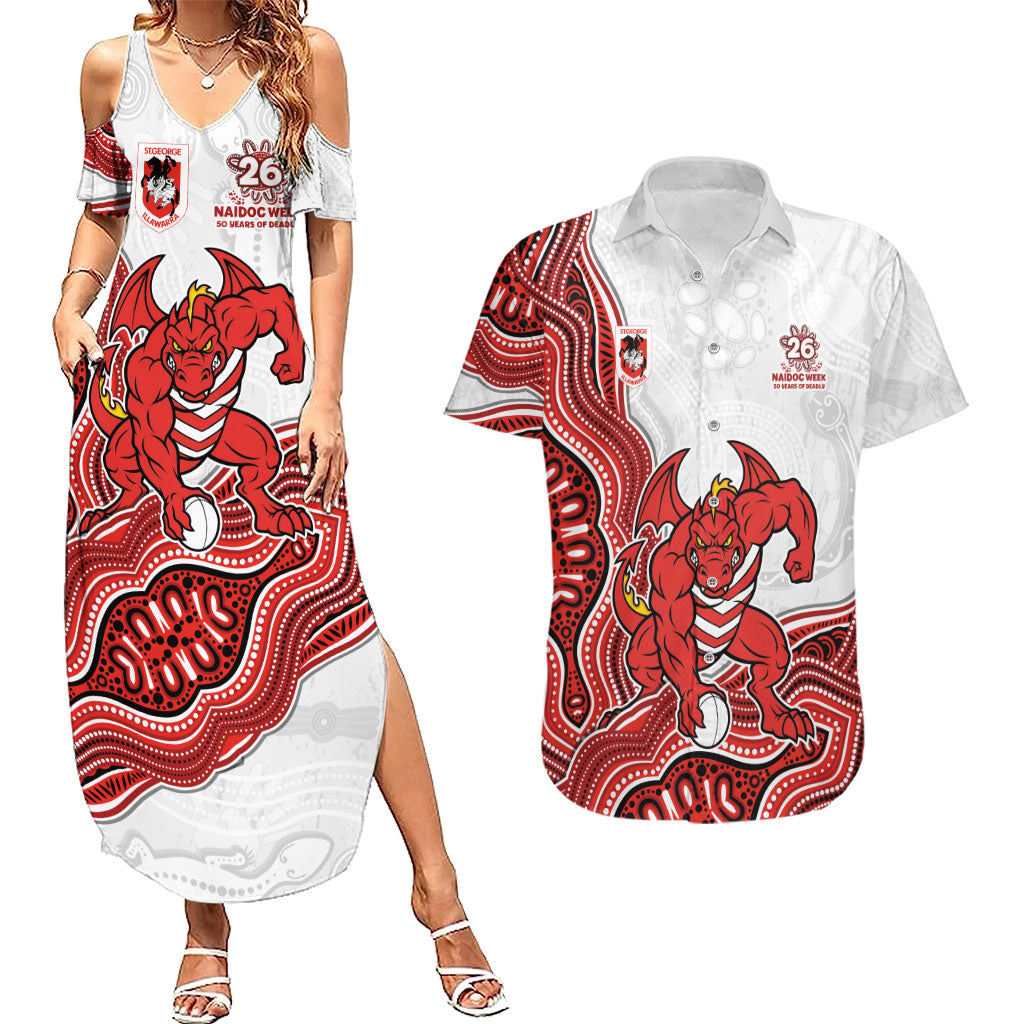 St. George Illawarra Dragons NAIDOC Week 2026 Couples Matching Summer Maxi Dress and Hawaiian Shirt First Nations of Australia Aboriginal Mascot Rugby