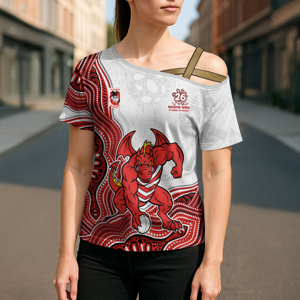 St. George Illawarra Dragons NAIDOC Week 2026 Cross Shoulder Shirt First Nations of Australia Aboriginal Mascot Rugby