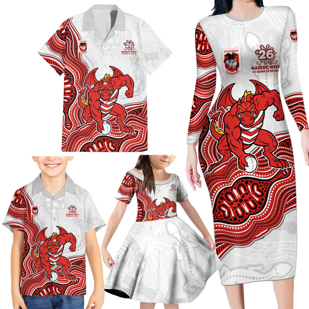 St. George Illawarra Dragons NAIDOC Week 2026 Family Matching Long Sleeve Bodycon Dress and Hawaiian Shirt First Nations of Australia Aboriginal Mascot Rugby