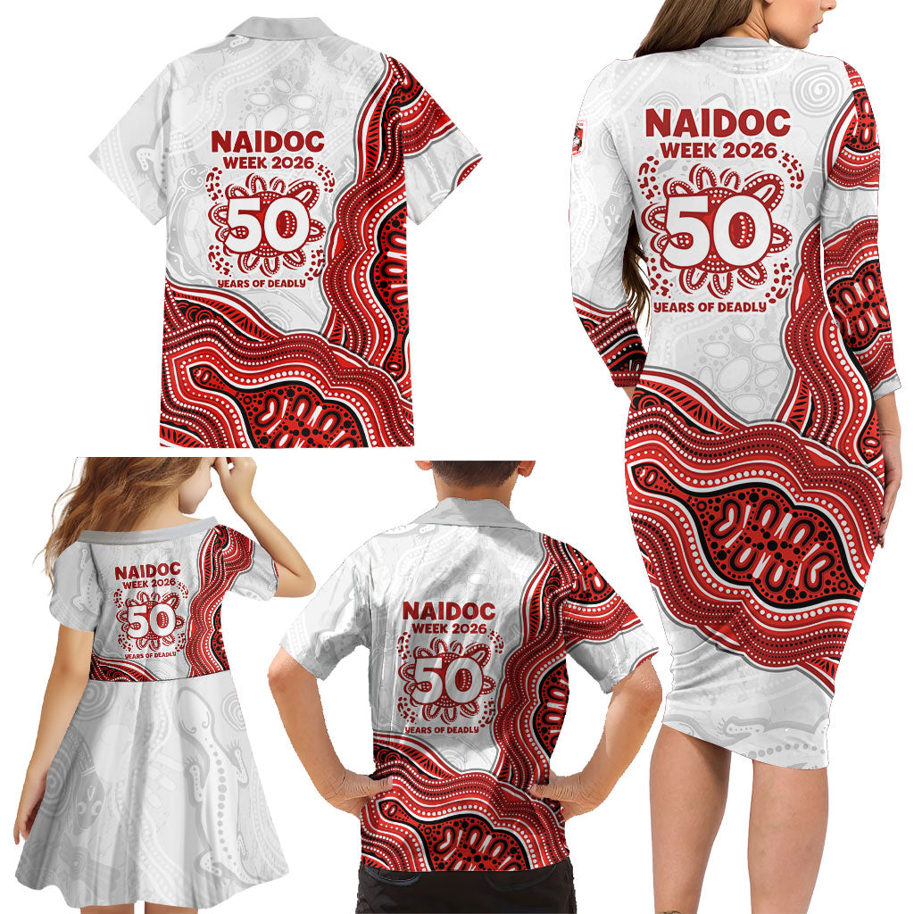 St. George Illawarra Dragons NAIDOC Week 2026 Family Matching Long Sleeve Bodycon Dress and Hawaiian Shirt First Nations of Australia Aboriginal Mascot Rugby