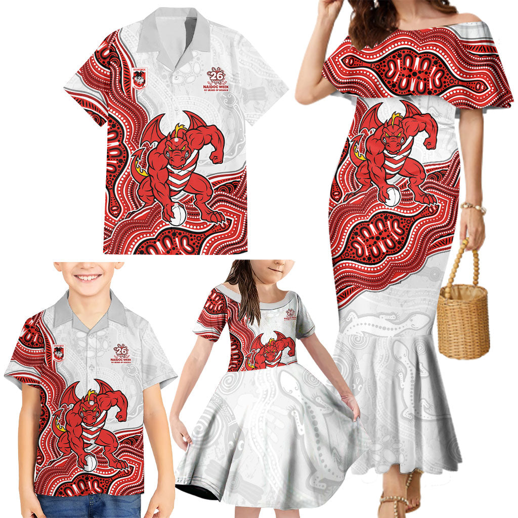 St. George Illawarra Dragons NAIDOC Week 2026 Family Matching Mermaid Dress and Hawaiian Shirt First Nations of Australia Aboriginal Mascot Rugby