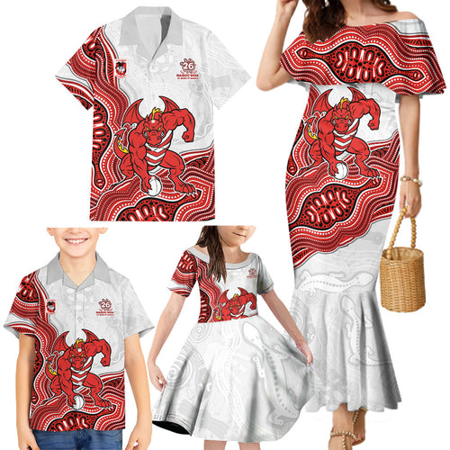 St. George Illawarra Dragons NAIDOC Week 2026 Family Matching Mermaid Dress and Hawaiian Shirt First Nations of Australia Aboriginal Mascot Rugby