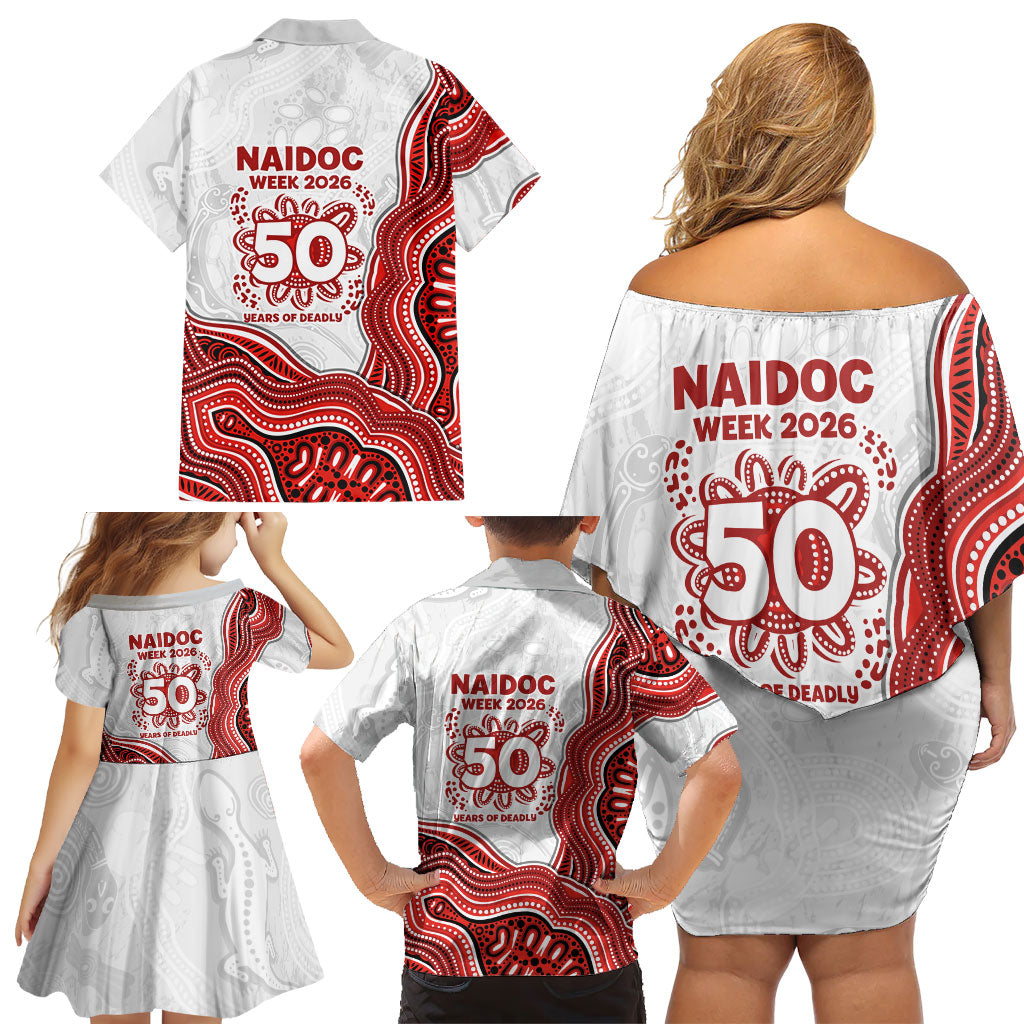 St. George Illawarra Dragons NAIDOC Week 2026 Family Matching Off Shoulder Short Dress and Hawaiian Shirt First Nations of Australia Aboriginal Mascot Rugby