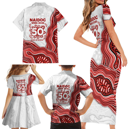 St. George Illawarra Dragons NAIDOC Week 2026 Family Matching Short Sleeve Bodycon Dress and Hawaiian Shirt First Nations of Australia Aboriginal Mascot Rugby