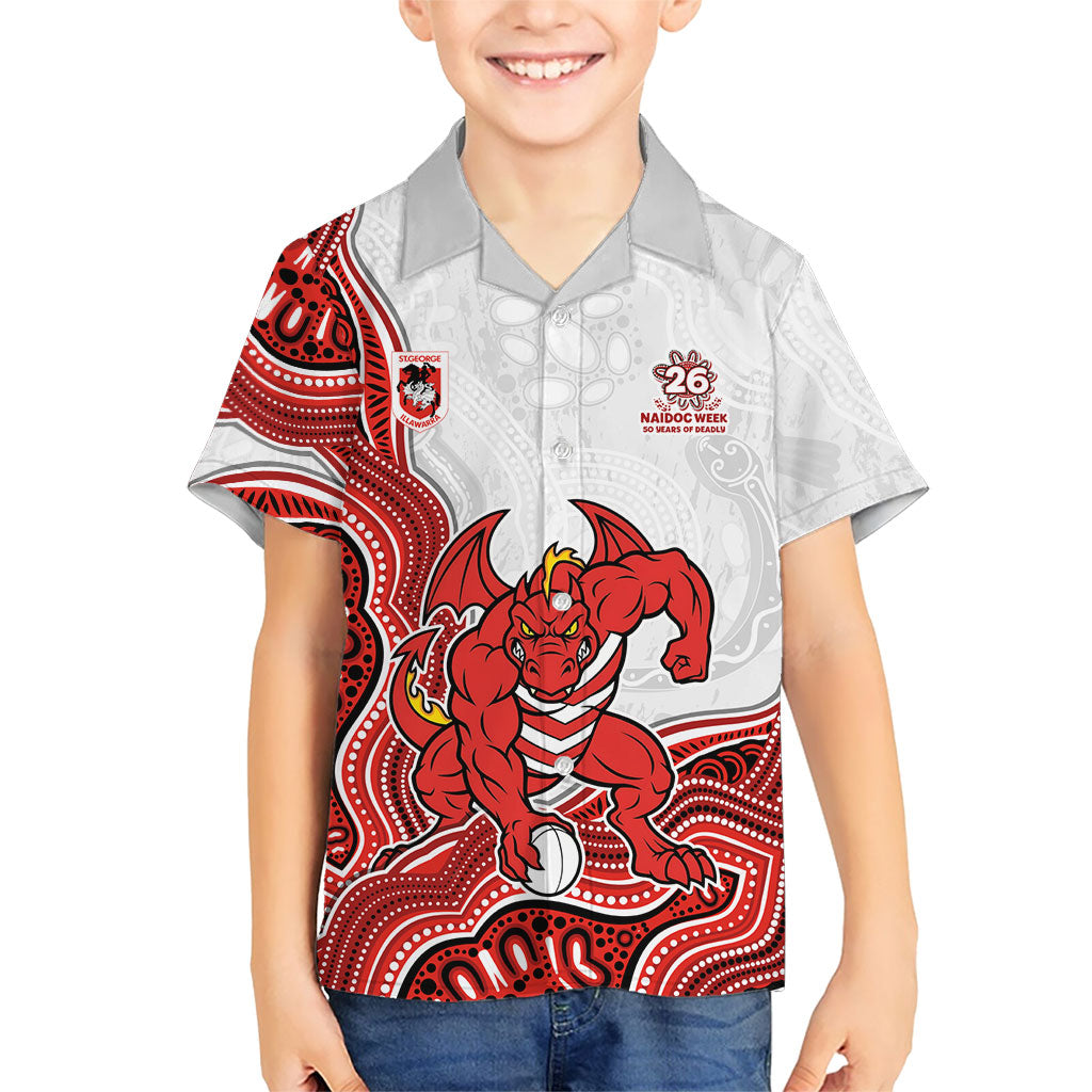 St. George Illawarra Dragons NAIDOC Week 2026 Kid Hawaiian Shirt First Nations of Australia Aboriginal Mascot Rugby