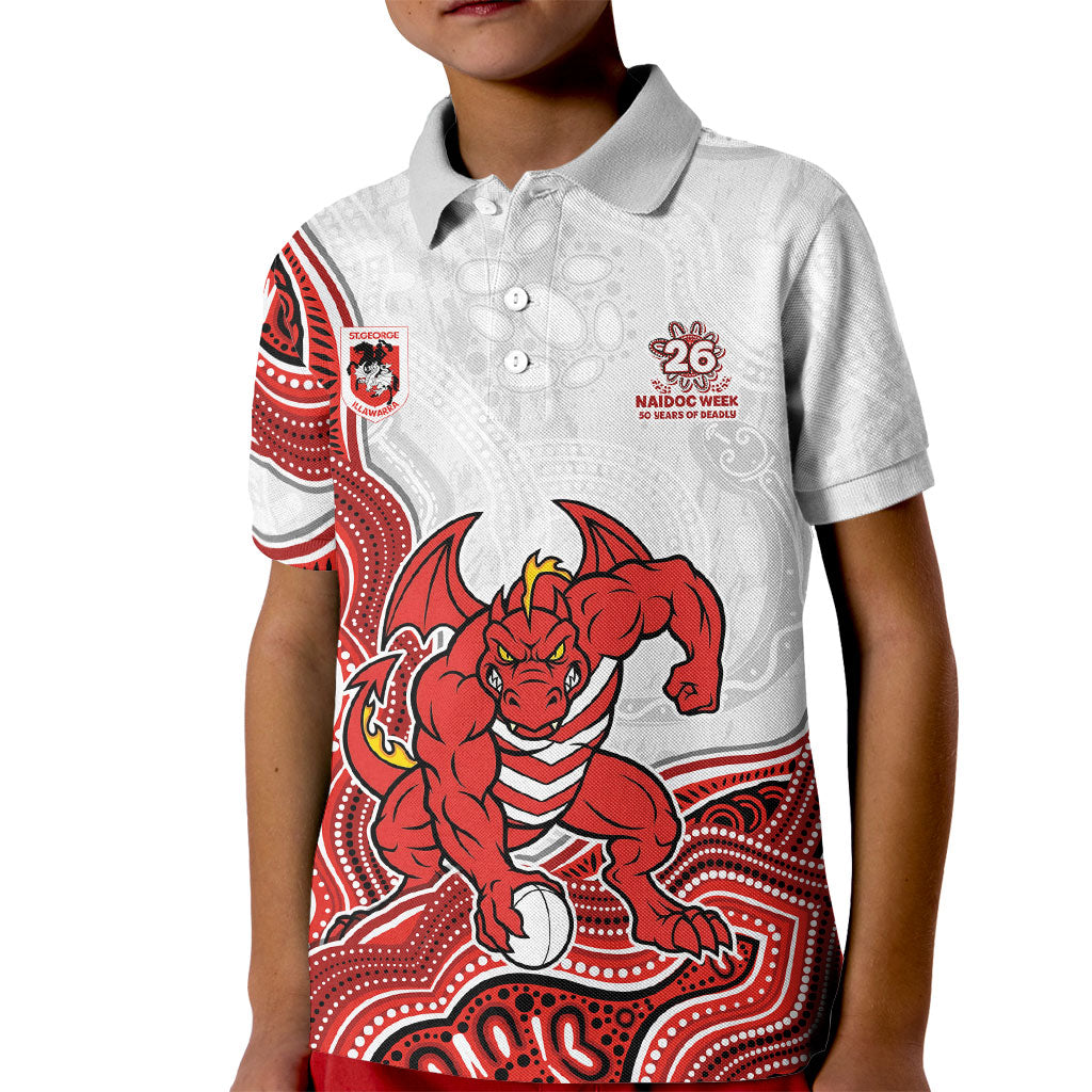 St. George Illawarra Dragons NAIDOC Week 2026 Kid Polo Shirt First Nations of Australia Aboriginal Mascot Rugby