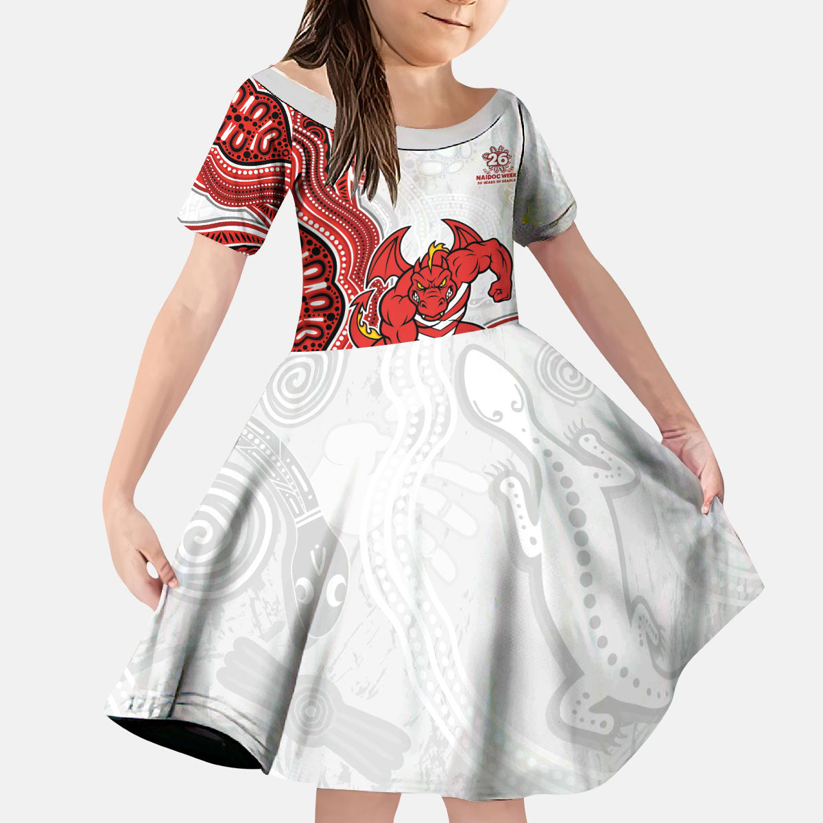 St. George Illawarra Dragons NAIDOC Week 2026 Kid Short Sleeve Dress First Nations of Australia Aboriginal Mascot Rugby