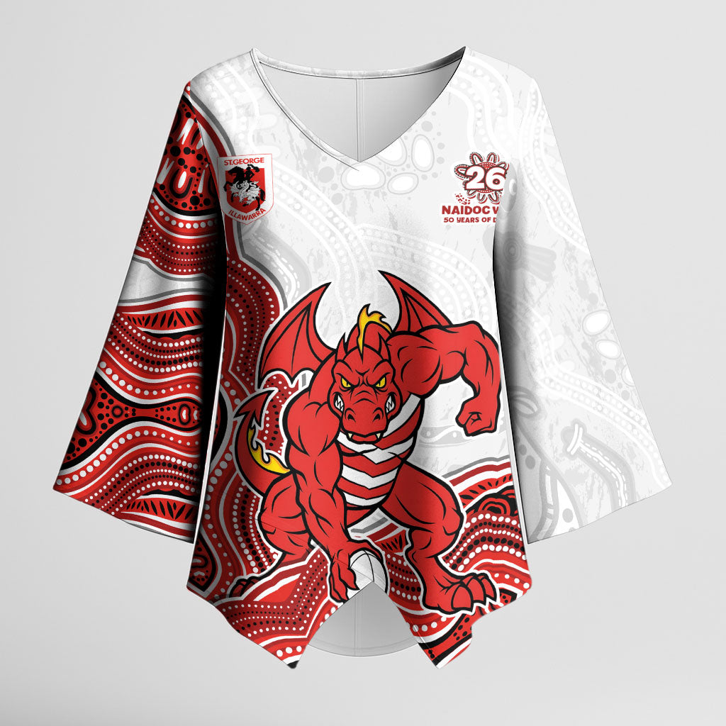 St. George Illawarra Dragons NAIDOC Week 2026 Kimono Sleeve Blouse First Nations of Australia Aboriginal Mascot Rugby