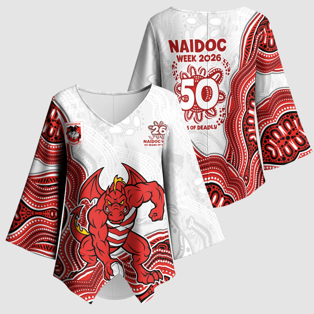 St. George Illawarra Dragons NAIDOC Week 2026 Kimono Sleeve Blouse First Nations of Australia Aboriginal Mascot Rugby