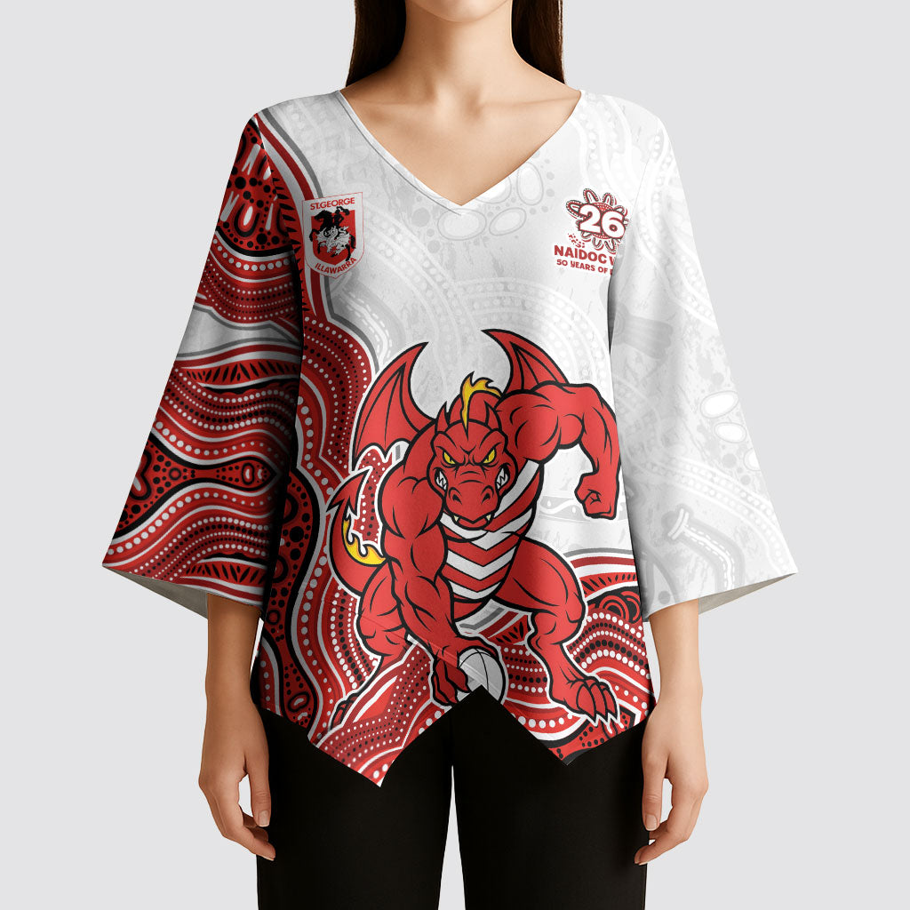 St. George Illawarra Dragons NAIDOC Week 2026 Kimono Sleeve Blouse First Nations of Australia Aboriginal Mascot Rugby