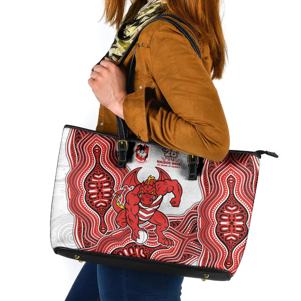 St. George Illawarra Dragons NAIDOC Week 2026 Leather Tote Bag First Nations of Australia Aboriginal Mascot Rugby