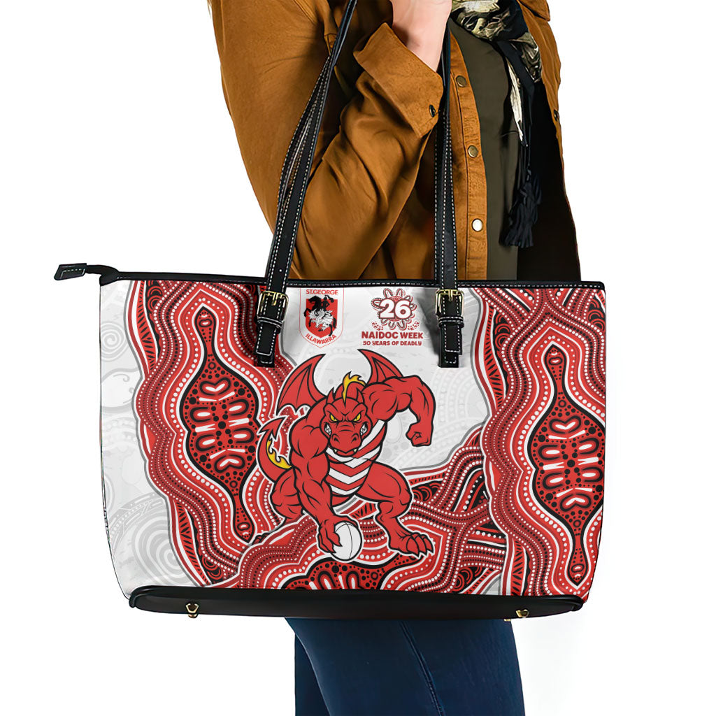 St. George Illawarra Dragons NAIDOC Week 2026 Leather Tote Bag First Nations of Australia Aboriginal Mascot Rugby