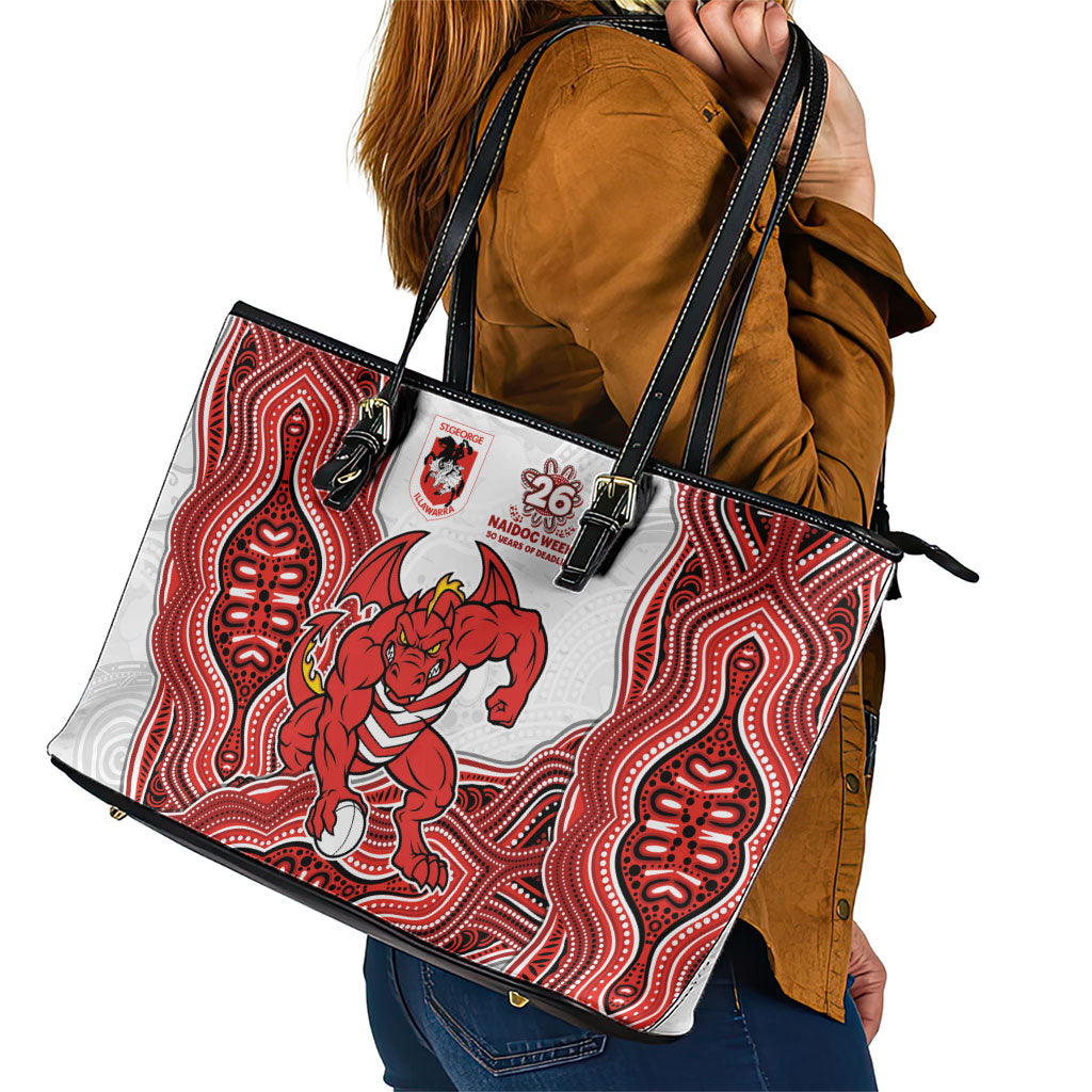 St. George Illawarra Dragons NAIDOC Week 2026 Leather Tote Bag First Nations of Australia Aboriginal Mascot Rugby