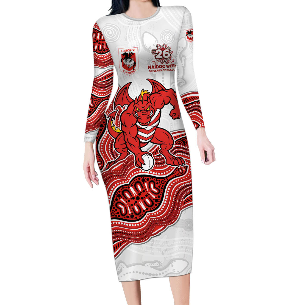 St. George Illawarra Dragons NAIDOC Week 2026 Long Sleeve Bodycon Dress First Nations of Australia Aboriginal Mascot Rugby