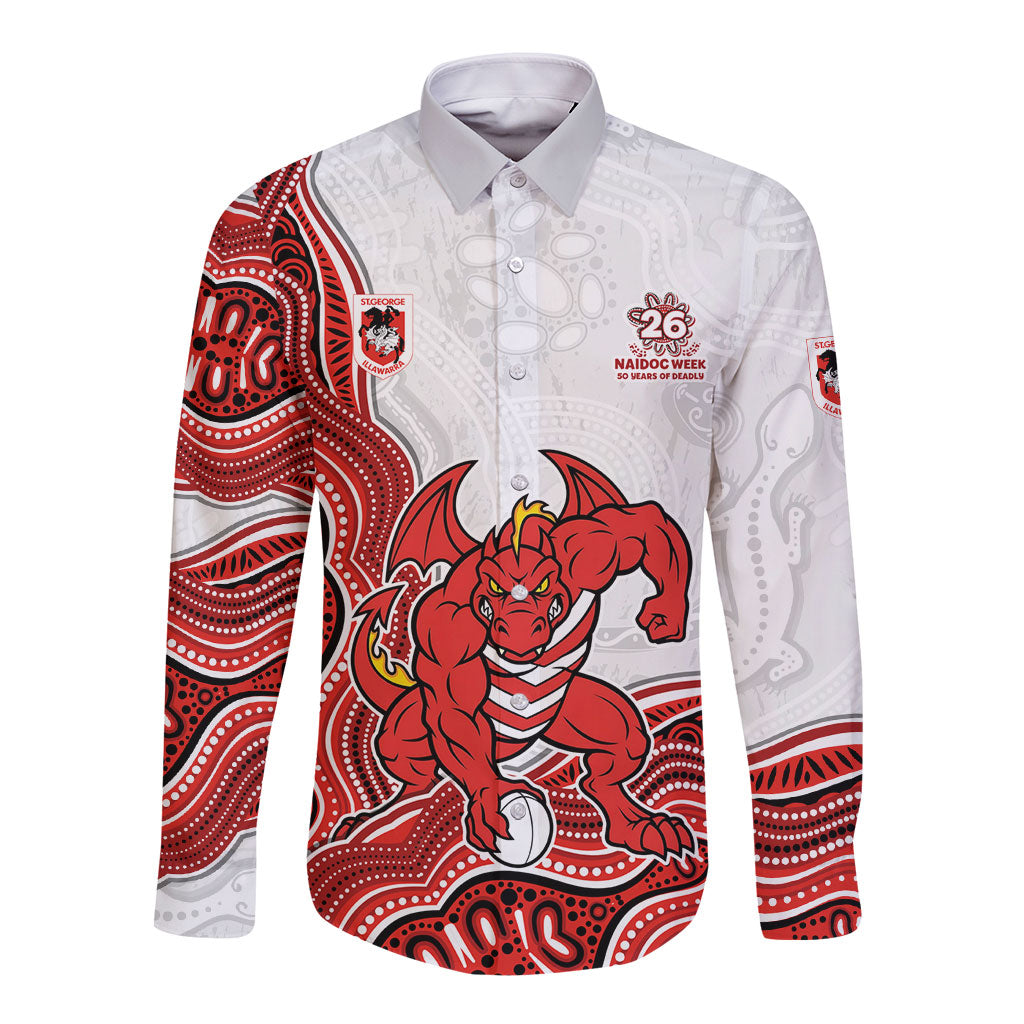 St. George Illawarra Dragons NAIDOC Week 2026 Long Sleeve Button Shirt First Nations of Australia Aboriginal Mascot Rugby