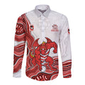St. George Illawarra Dragons NAIDOC Week 2026 Long Sleeve Button Shirt First Nations of Australia Aboriginal Mascot Rugby