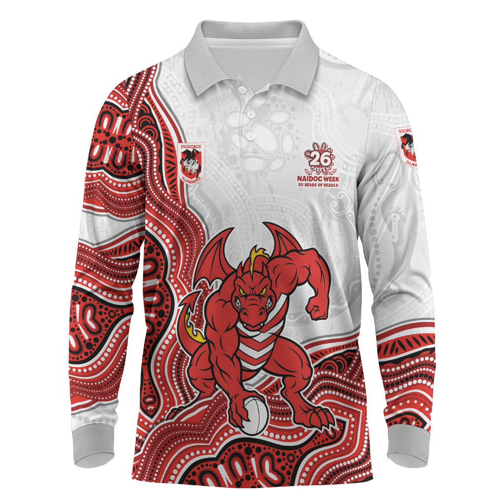 St. George Illawarra Dragons NAIDOC Week 2026 Long Sleeve Polo Shirt First Nations of Australia Aboriginal Mascot Rugby
