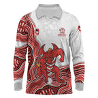 St. George Illawarra Dragons NAIDOC Week 2026 Long Sleeve Polo Shirt First Nations of Australia Aboriginal Mascot Rugby