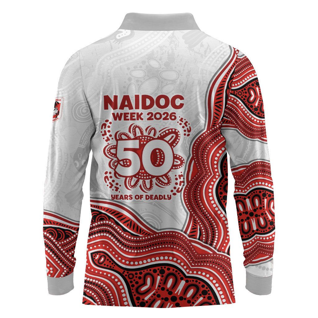 St. George Illawarra Dragons NAIDOC Week 2026 Long Sleeve Polo Shirt First Nations of Australia Aboriginal Mascot Rugby