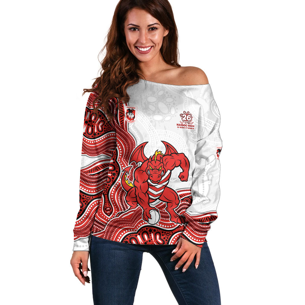 St. George Illawarra Dragons NAIDOC Week 2026 Off Shoulder Sweater First Nations of Australia Aboriginal Mascot Rugby