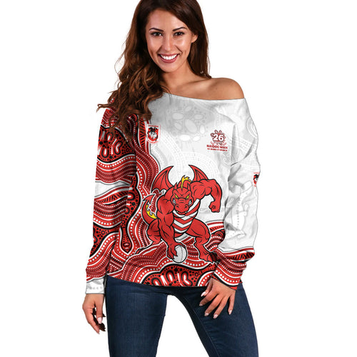 St. George Illawarra Dragons NAIDOC Week 2026 Off Shoulder Sweater First Nations of Australia Aboriginal Mascot Rugby