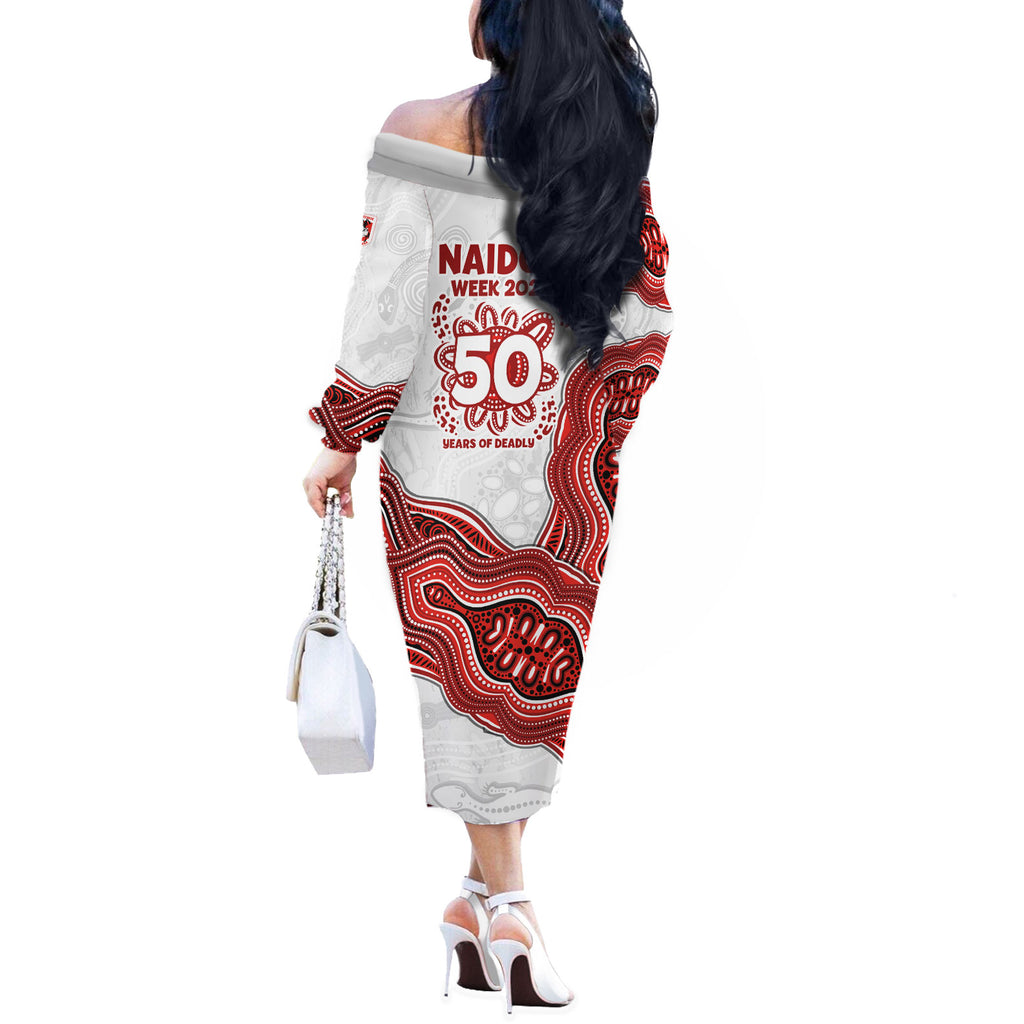 St. George Illawarra Dragons NAIDOC Week 2026 Off The Shoulder Long Sleeve Dress First Nations of Australia Aboriginal Mascot Rugby
