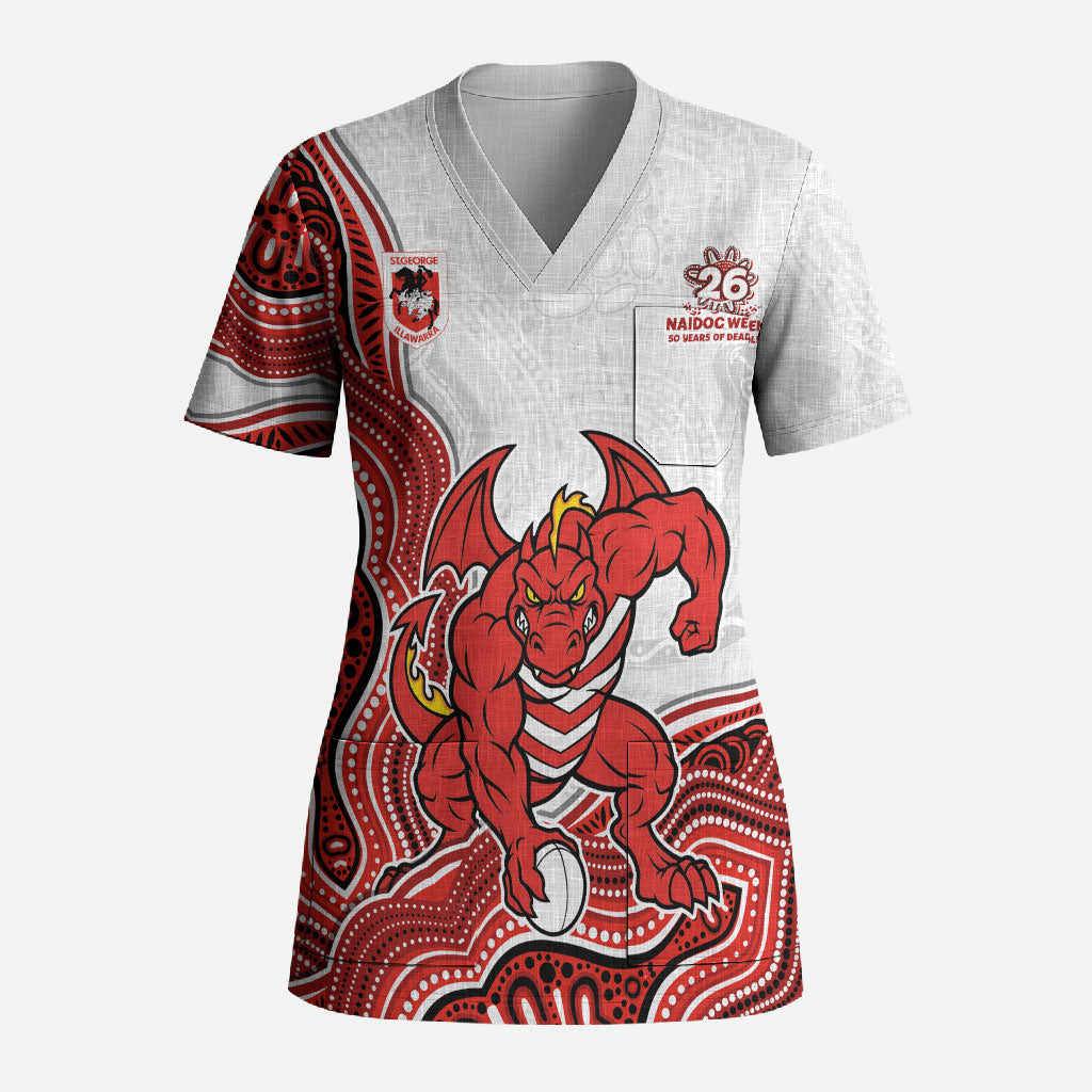 St. George Illawarra Dragons NAIDOC Week 2026 Scrub Top First Nations of Australia Aboriginal Mascot Rugby