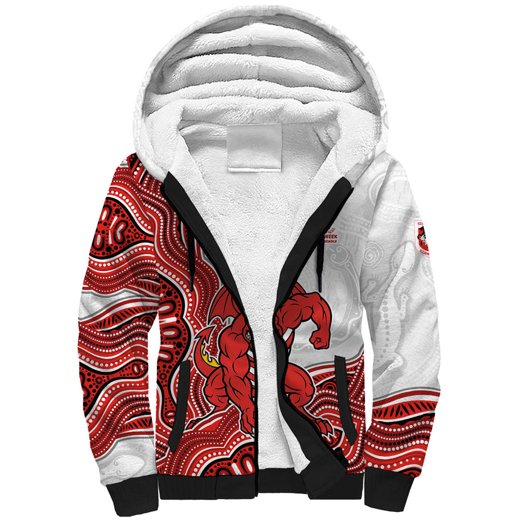 St. George Illawarra Dragons NAIDOC Week 2026 Sherpa Hoodie First Nations of Australia Aboriginal Mascot Rugby