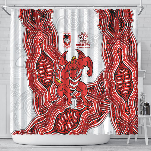 St. George Illawarra Dragons NAIDOC Week 2026 Shower Curtain First Nations of Australia Aboriginal Mascot Rugby