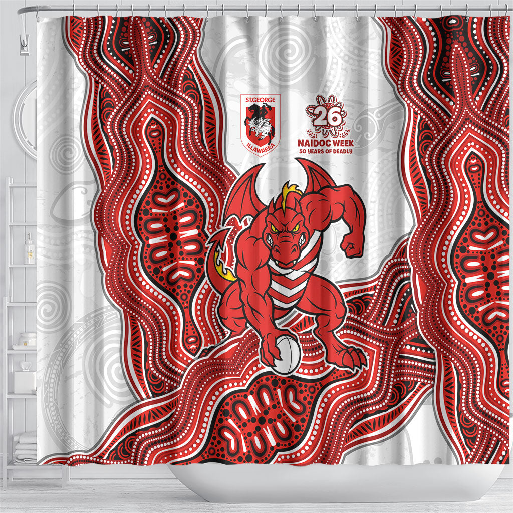 St. George Illawarra Dragons NAIDOC Week 2026 Shower Curtain First Nations of Australia Aboriginal Mascot Rugby