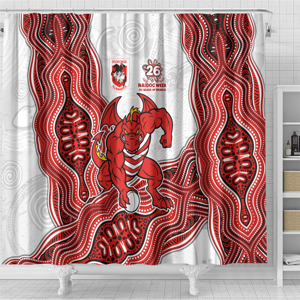 St. George Illawarra Dragons NAIDOC Week 2026 Shower Curtain First Nations of Australia Aboriginal Mascot Rugby