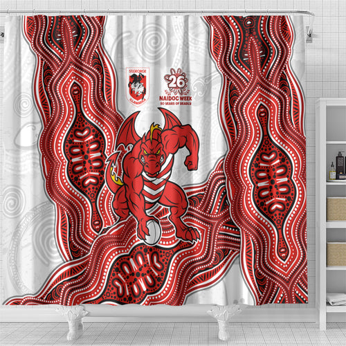 St. George Illawarra Dragons NAIDOC Week 2026 Shower Curtain First Nations of Australia Aboriginal Mascot Rugby