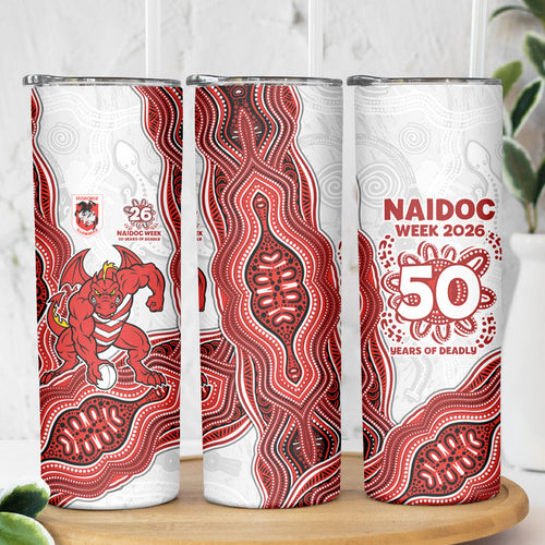 St. George Illawarra Dragons NAIDOC Week 2026 Skinny Tumbler First Nations of Australia Aboriginal Mascot Rugby
