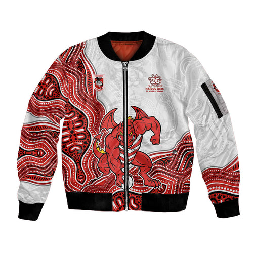 St. George Illawarra Dragons NAIDOC Week 2026 Sleeve Zip Bomber Jacket First Nations of Australia Aboriginal Mascot Rugby