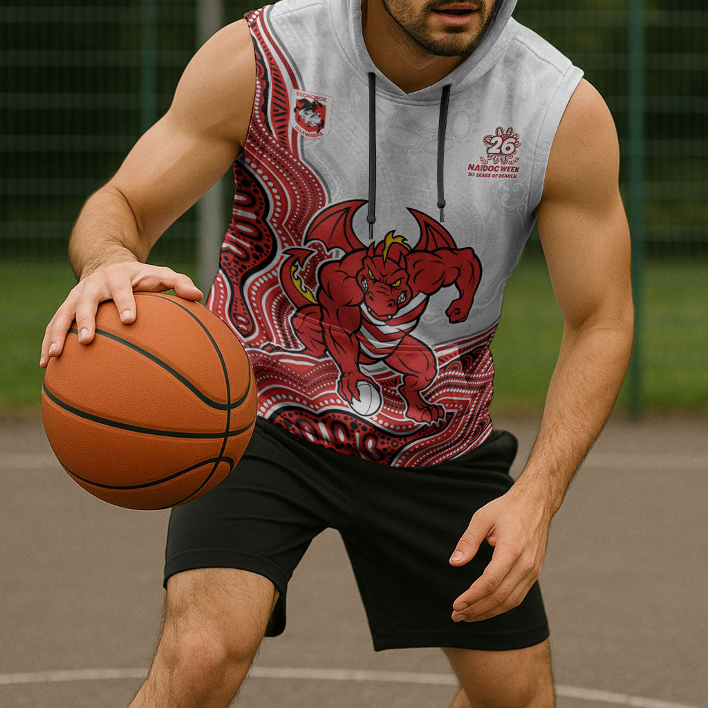 St. George Illawarra Dragons NAIDOC Week 2026 Sleeveless Hoodie First Nations of Australia Aboriginal Mascot Rugby
