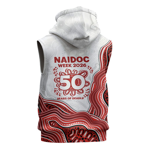 St. George Illawarra Dragons NAIDOC Week 2026 Sleeveless Zip Hoodie First Nations of Australia Aboriginal Mascot Rugby