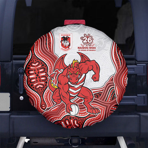 St. George Illawarra Dragons NAIDOC Week 2026 Spare Tire Cover First Nations of Australia Aboriginal Mascot Rugby