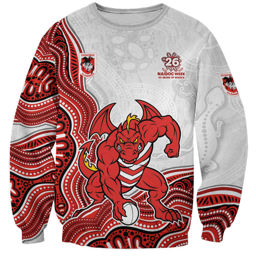 St. George Illawarra Dragons NAIDOC Week 2026 Sweatshirt First Nations of Australia Aboriginal Mascot Rugby