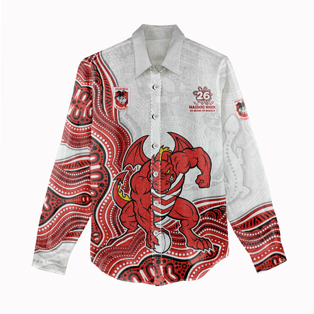 St. George Illawarra Dragons NAIDOC Week 2026 Women Casual Shirt First Nations of Australia Aboriginal Mascot Rugby