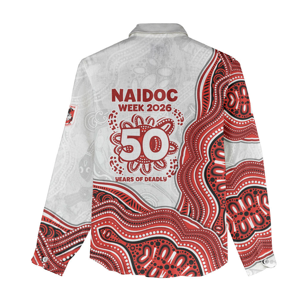 St. George Illawarra Dragons NAIDOC Week 2026 Women Casual Shirt First Nations of Australia Aboriginal Mascot Rugby