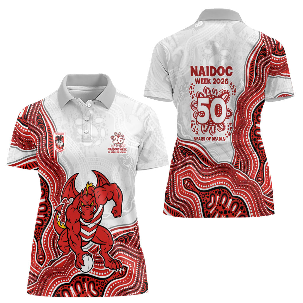 St. George Illawarra Dragons NAIDOC Week 2026 Women Polo Shirt First Nations of Australia Aboriginal Mascot Rugby