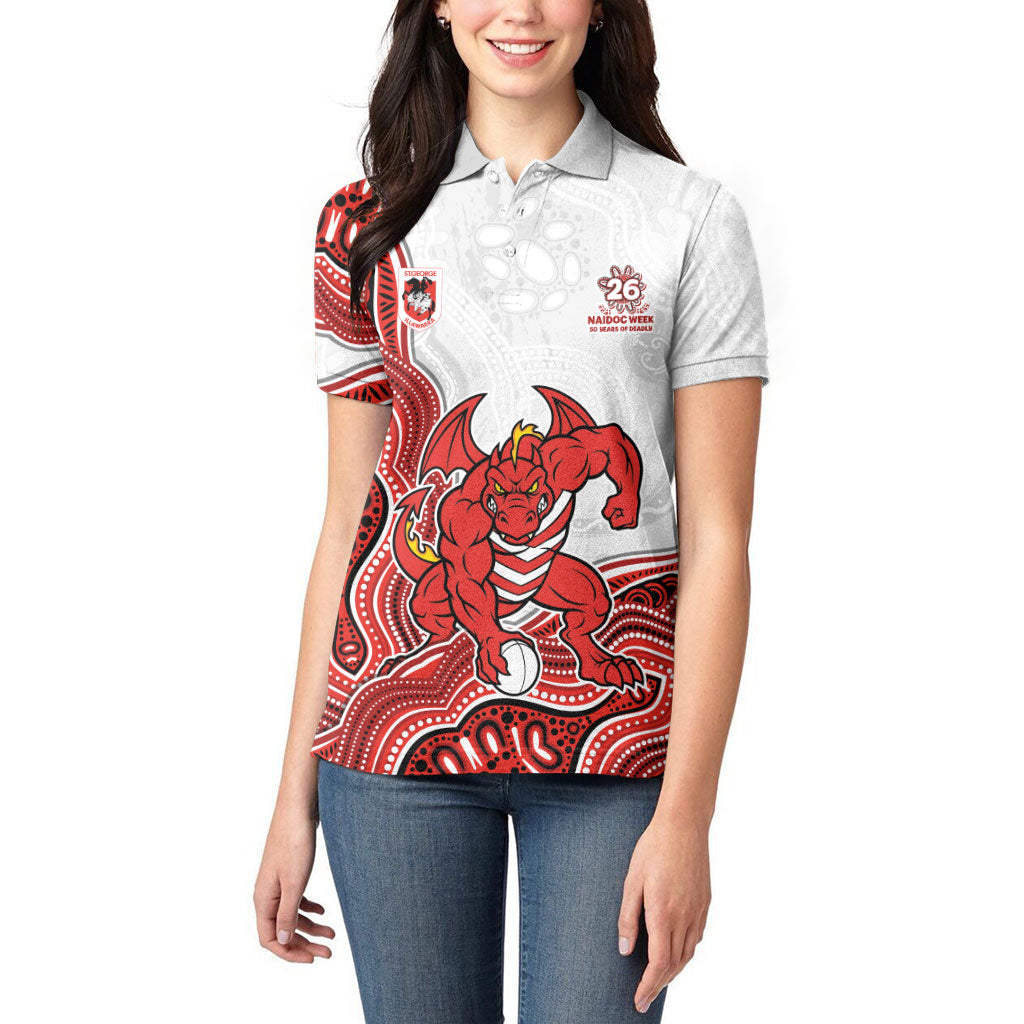 St. George Illawarra Dragons NAIDOC Week 2026 Women Polo Shirt First Nations of Australia Aboriginal Mascot Rugby