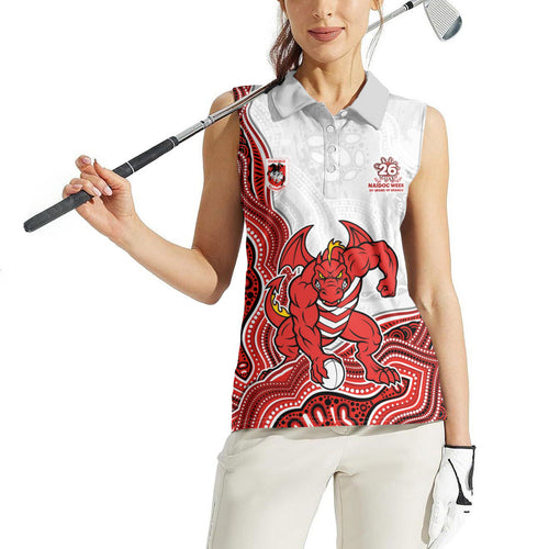 St. George Illawarra Dragons NAIDOC Week 2026 Women Sleeveless Polo Shirt First Nations of Australia Aboriginal Mascot Rugby