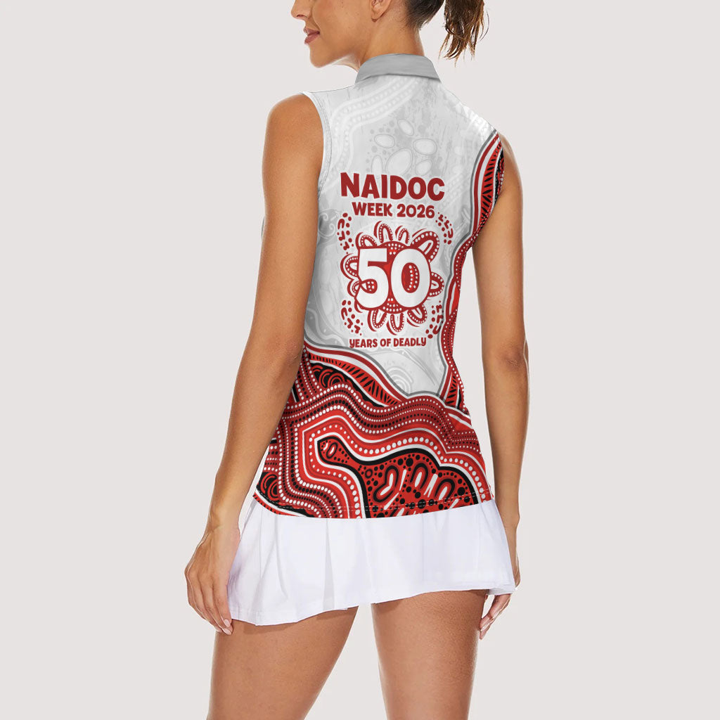 St. George Illawarra Dragons NAIDOC Week 2026 Women Sleeveless Polo Shirt First Nations of Australia Aboriginal Mascot Rugby