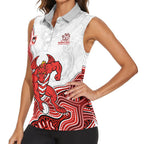 St. George Illawarra Dragons NAIDOC Week 2026 Women Sleeveless Polo Shirt First Nations of Australia Aboriginal Mascot Rugby