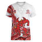 St. George Illawarra Dragons NAIDOC Week 2026 Women V-Neck T-Shirt First Nations of Australia Aboriginal Mascot Rugby